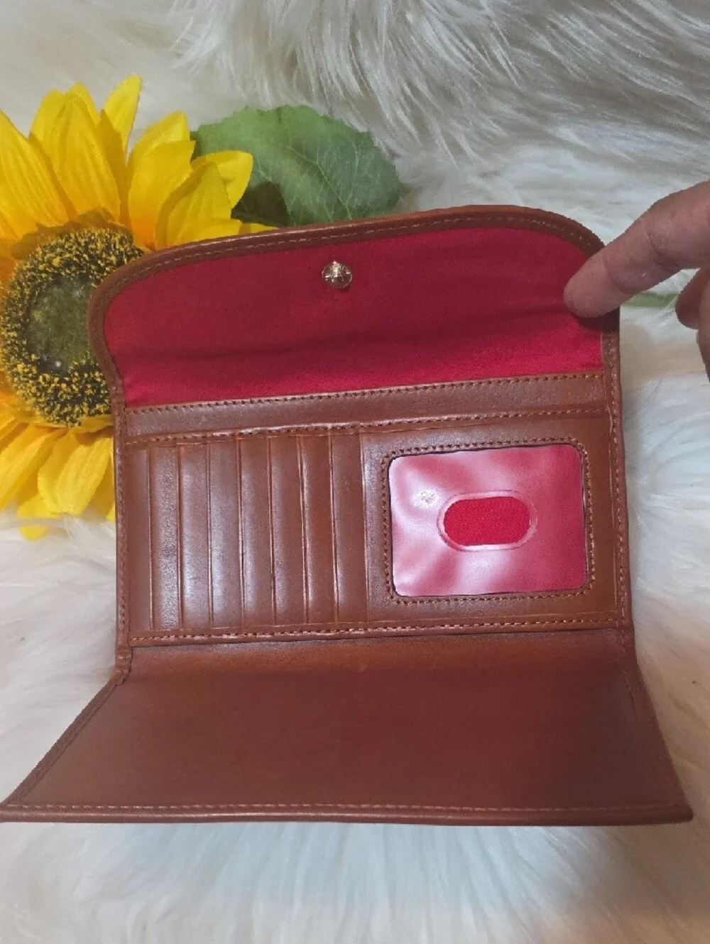 Dooney & Bourke Beige and Brown Signature Continental Wallet - Picture 4 of 13